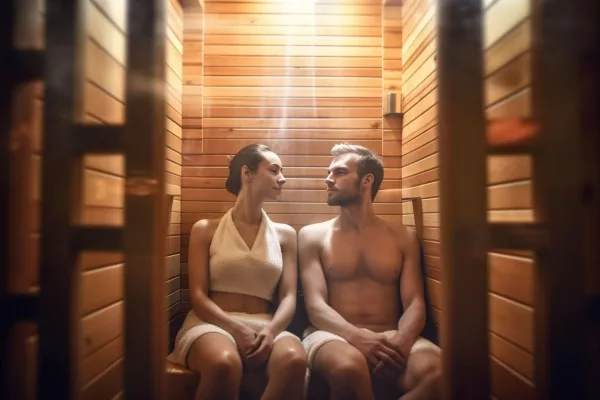 young couple relaxing spa generative ai (1) (1)